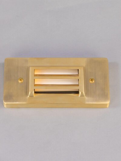 Calvi Small Raw Brass Grille LED Wall Light 15cm IP65