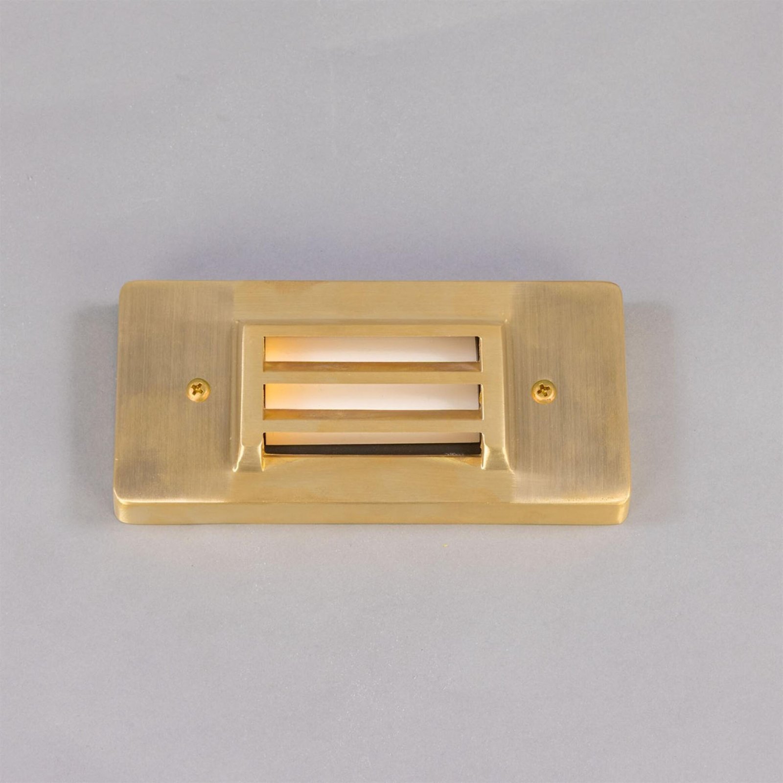 Calvi Small Raw Brass Grille LED Wall Light 15cm IP65