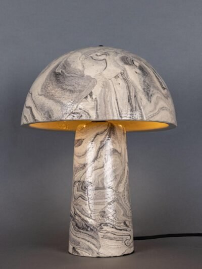 Amanita Small Marbled Ceramic Mushroom Table Lamp