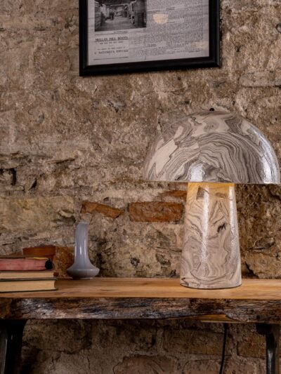 Amanita Large Marbled Ceramic Mushroom Table Lamp