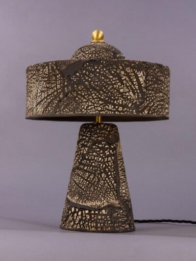Seville Black Clay Ceramic Mid-Century Table Lamp