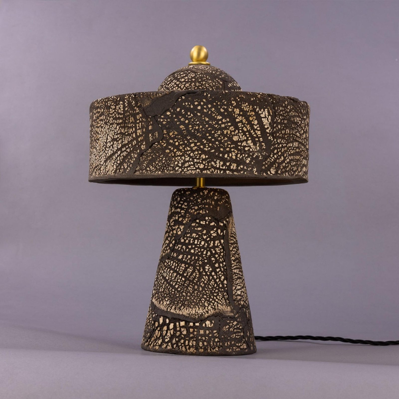 Seville Black Clay Ceramic Mid-Century Table Lamp