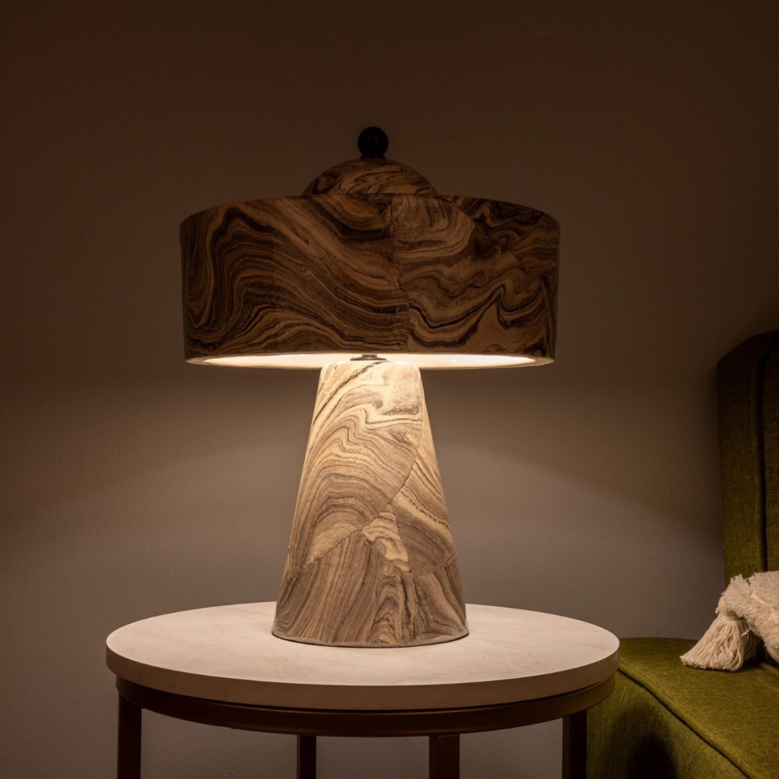 Seville Marbled Ceramic Mid-Century Table Lamp - Image 11