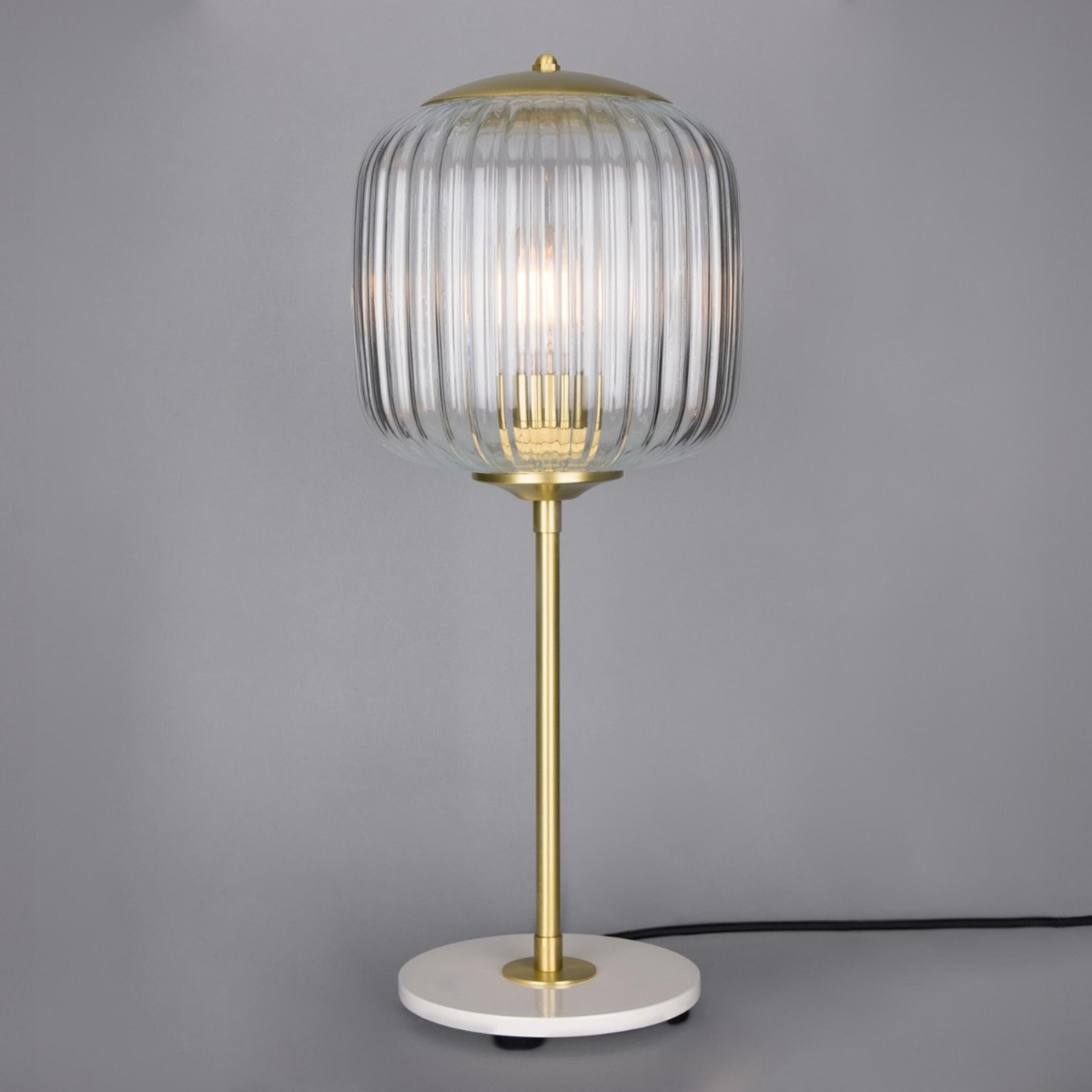 Astoria Reeded Glass Brass Table Lamp - Image 11