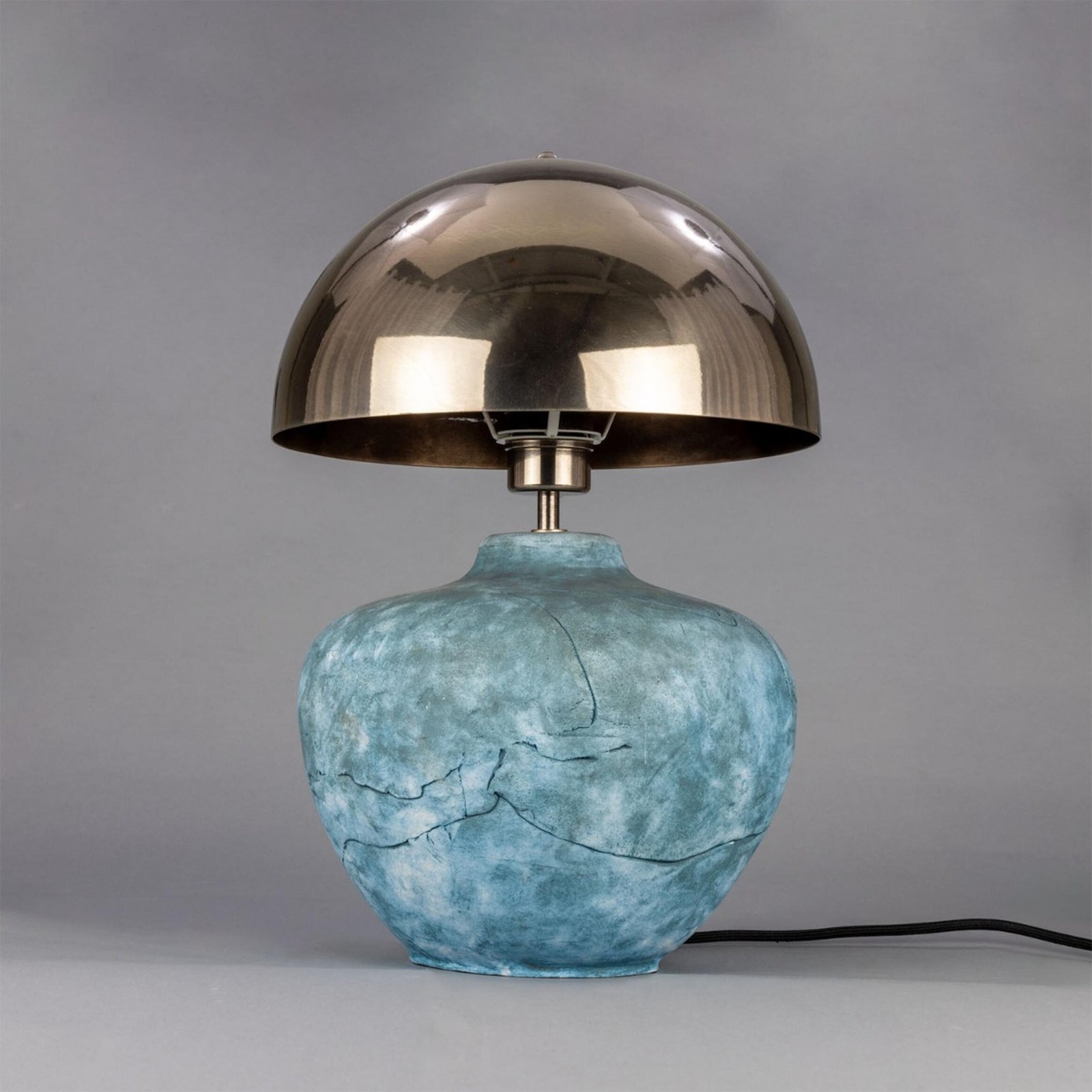 Lawson Blue Earth Ceramic Table Lamp with Brass Shade - Image 3