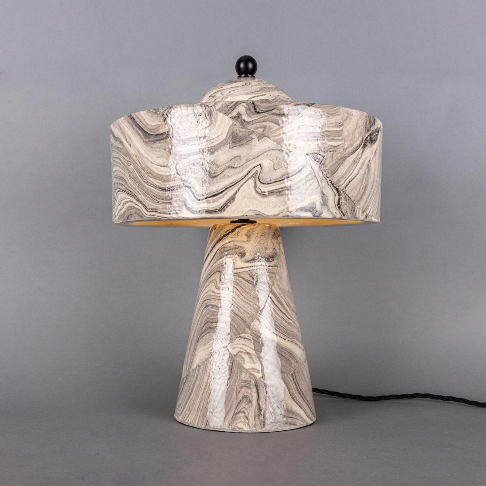 Seville Marbled Ceramic Mid-Century Table Lamp - Image 2