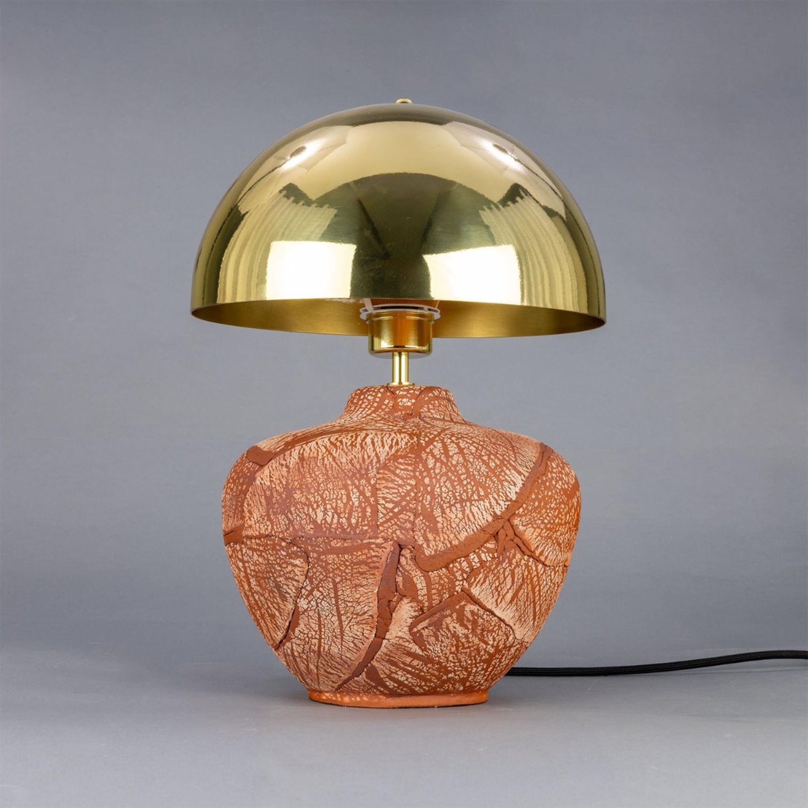 Lawson Red Iron Ceramic Table Lamp with Brass Dome Shade - Image 2