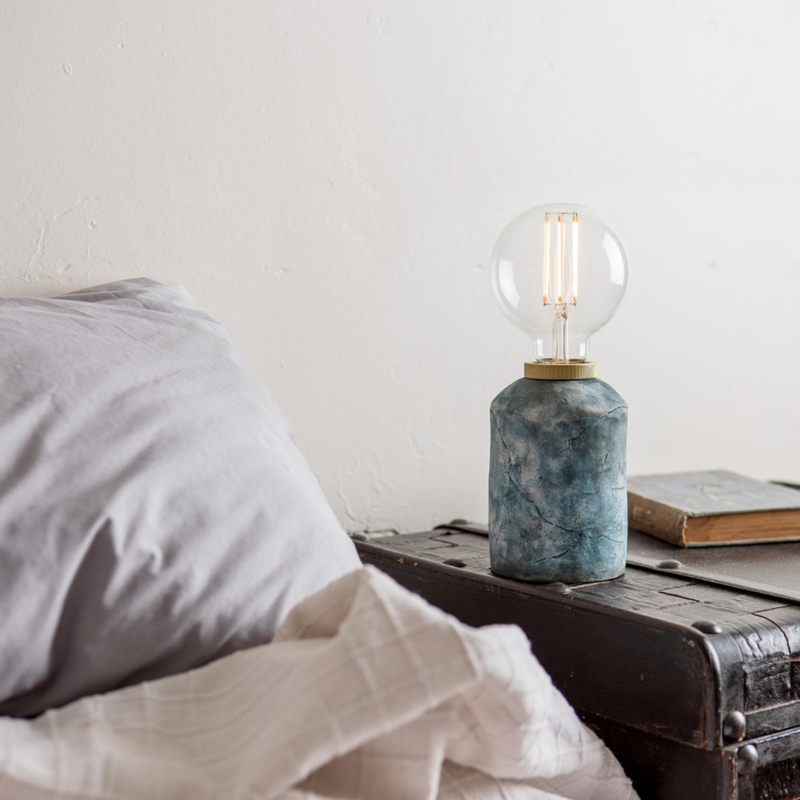 Bixa Blue Earth Ceramic Table Lamp - Image 3
