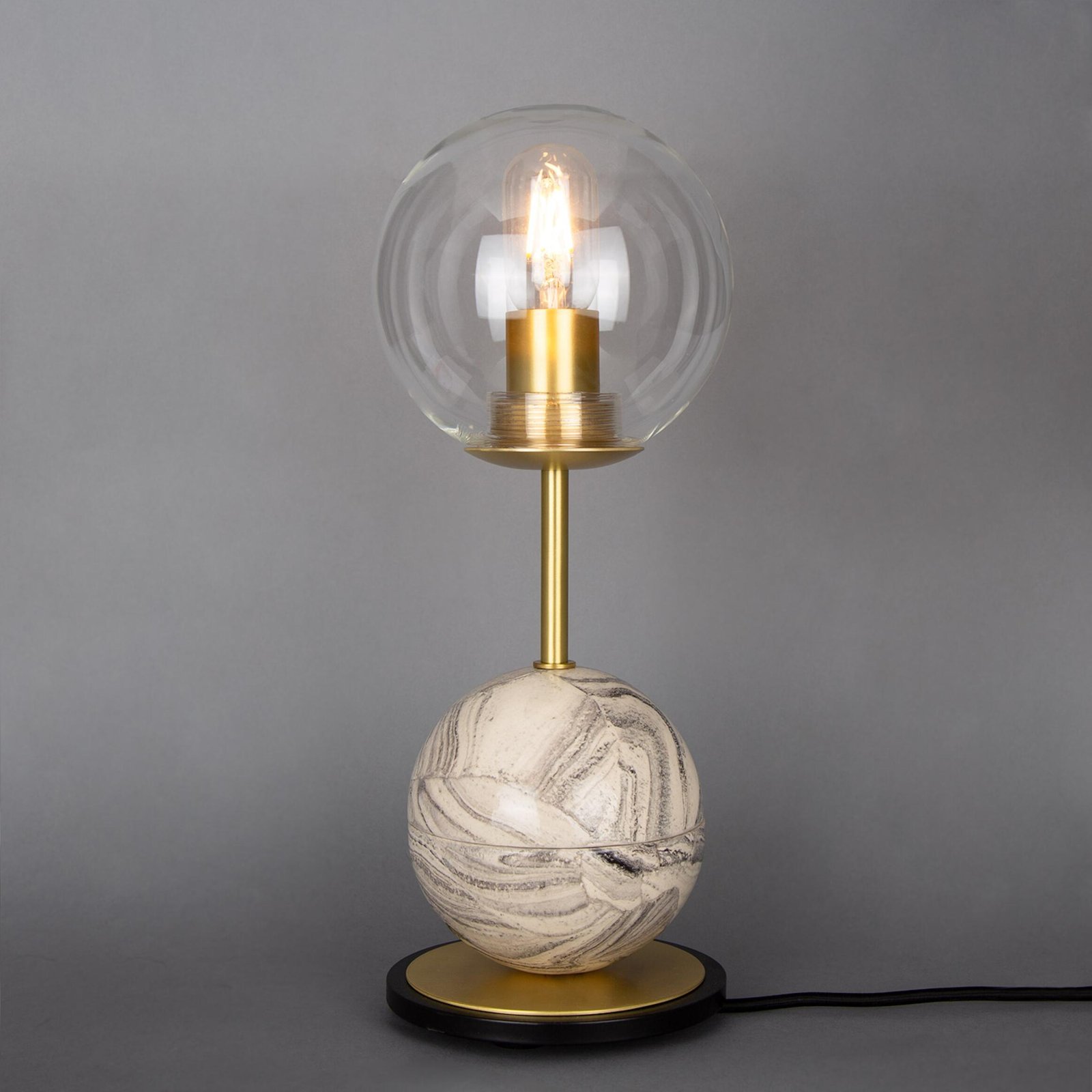 Zapp Marbled Ceramic Double Globe Table Lamp - Image 3