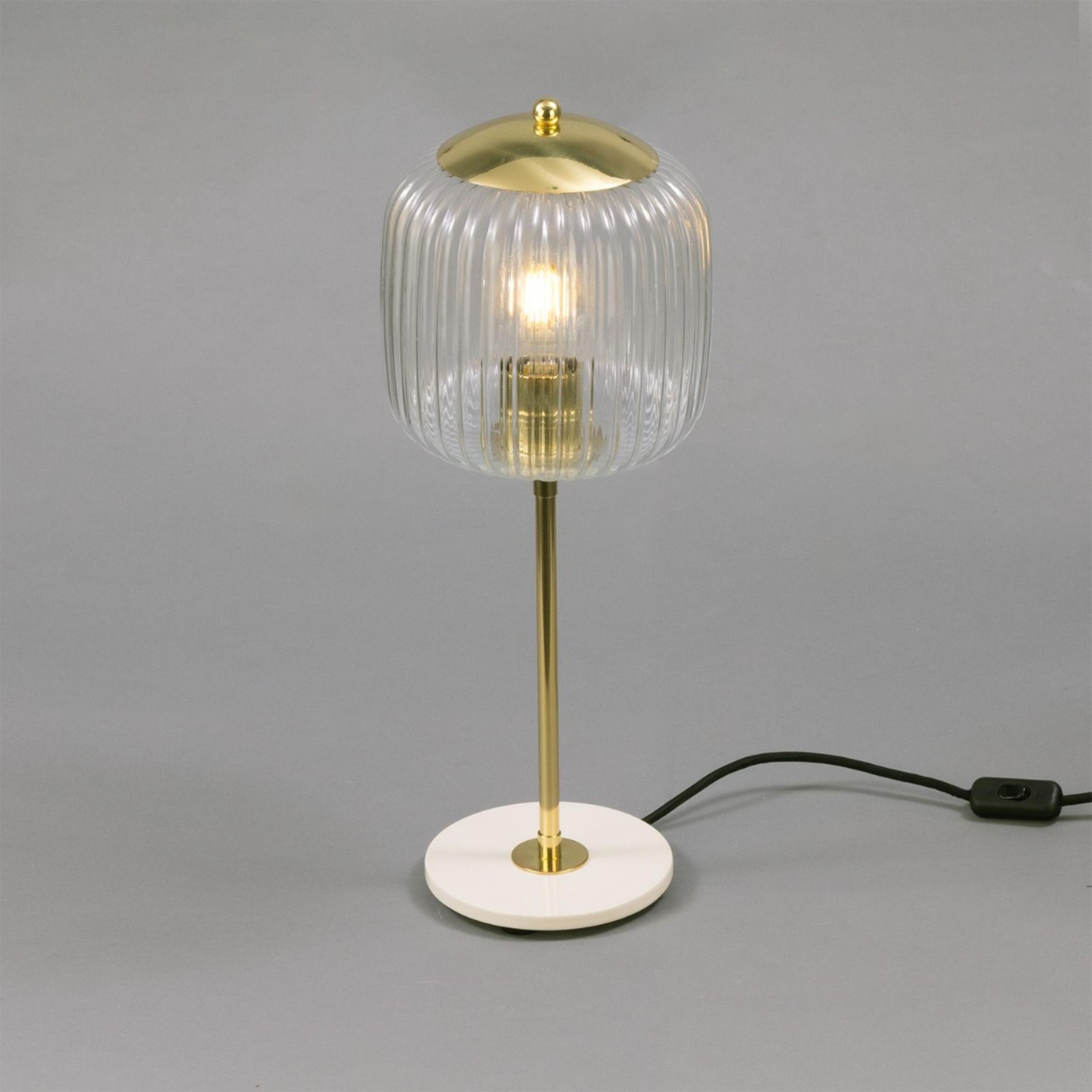 Astoria Reeded Glass Brass Table Lamp - Image 2