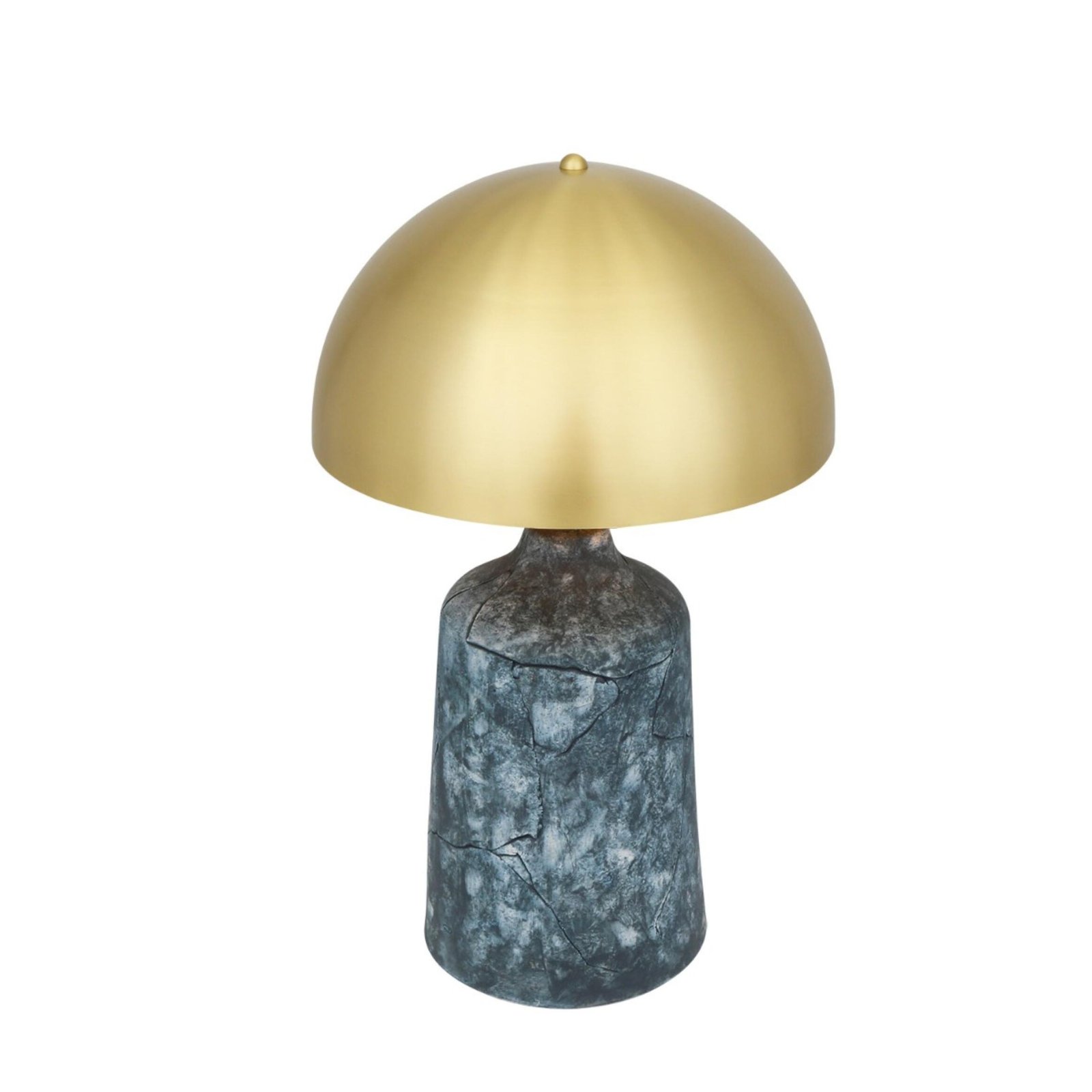Cassia Tall Blue Earth Ceramic Table Lamp with Brass Shade - Image 2