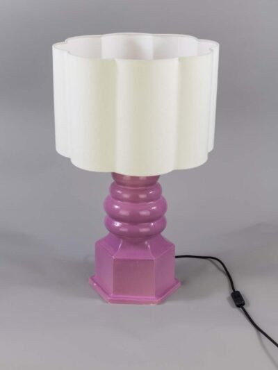 Safi Ceramic Table Lamp with Drum Fabric Shade 75cm
