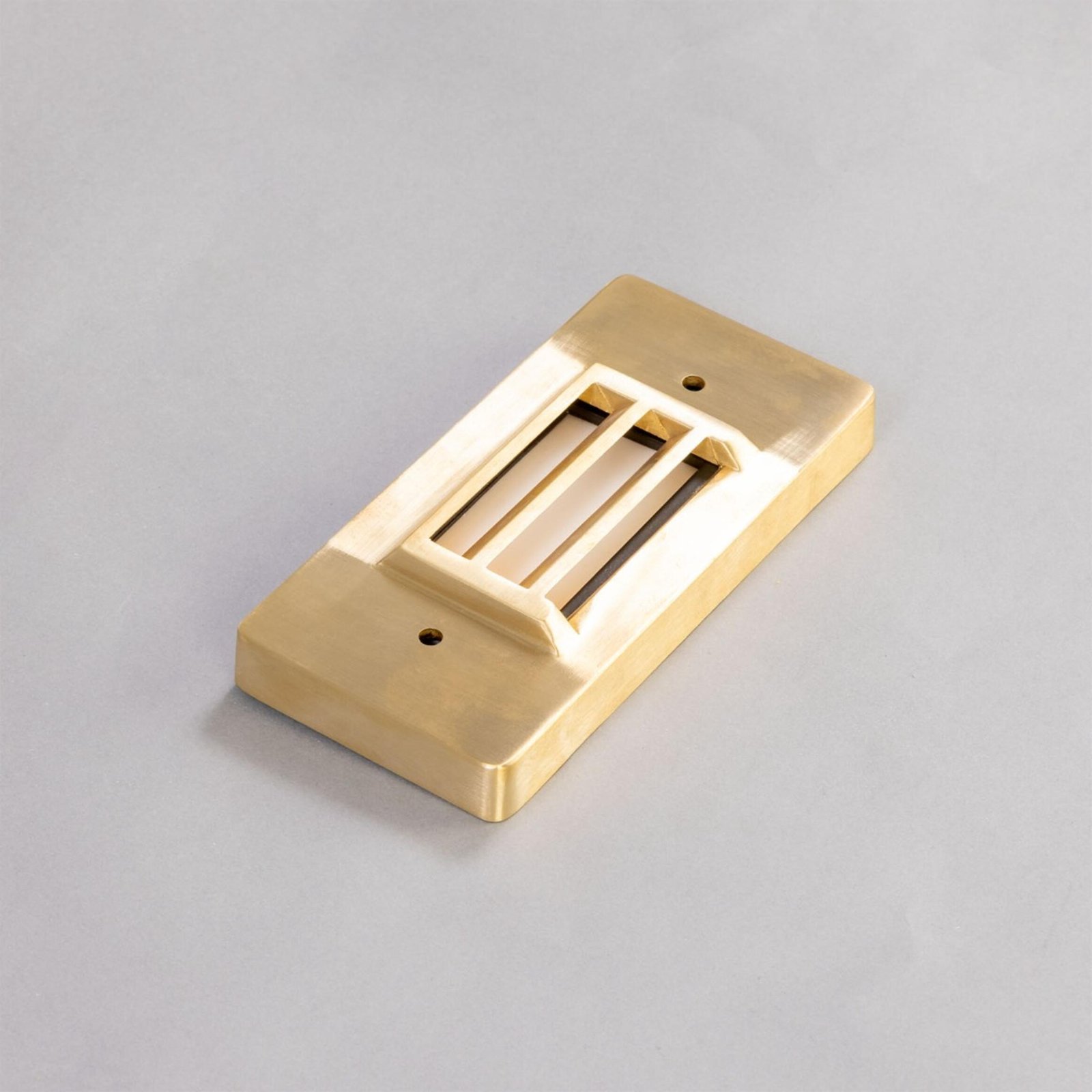 Calvi Small Raw Brass Grille LED Wall Light 15cm IP65 - Image 3