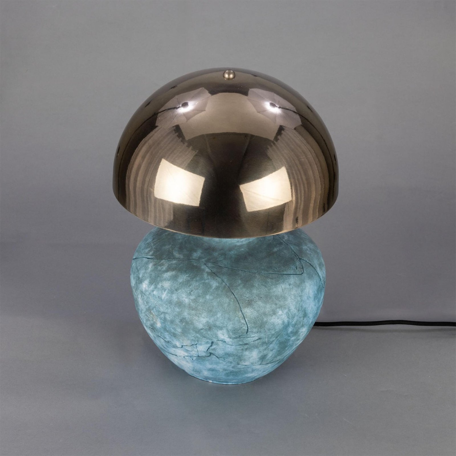 Lawson Blue Earth Ceramic Table Lamp with Brass Shade - Image 4