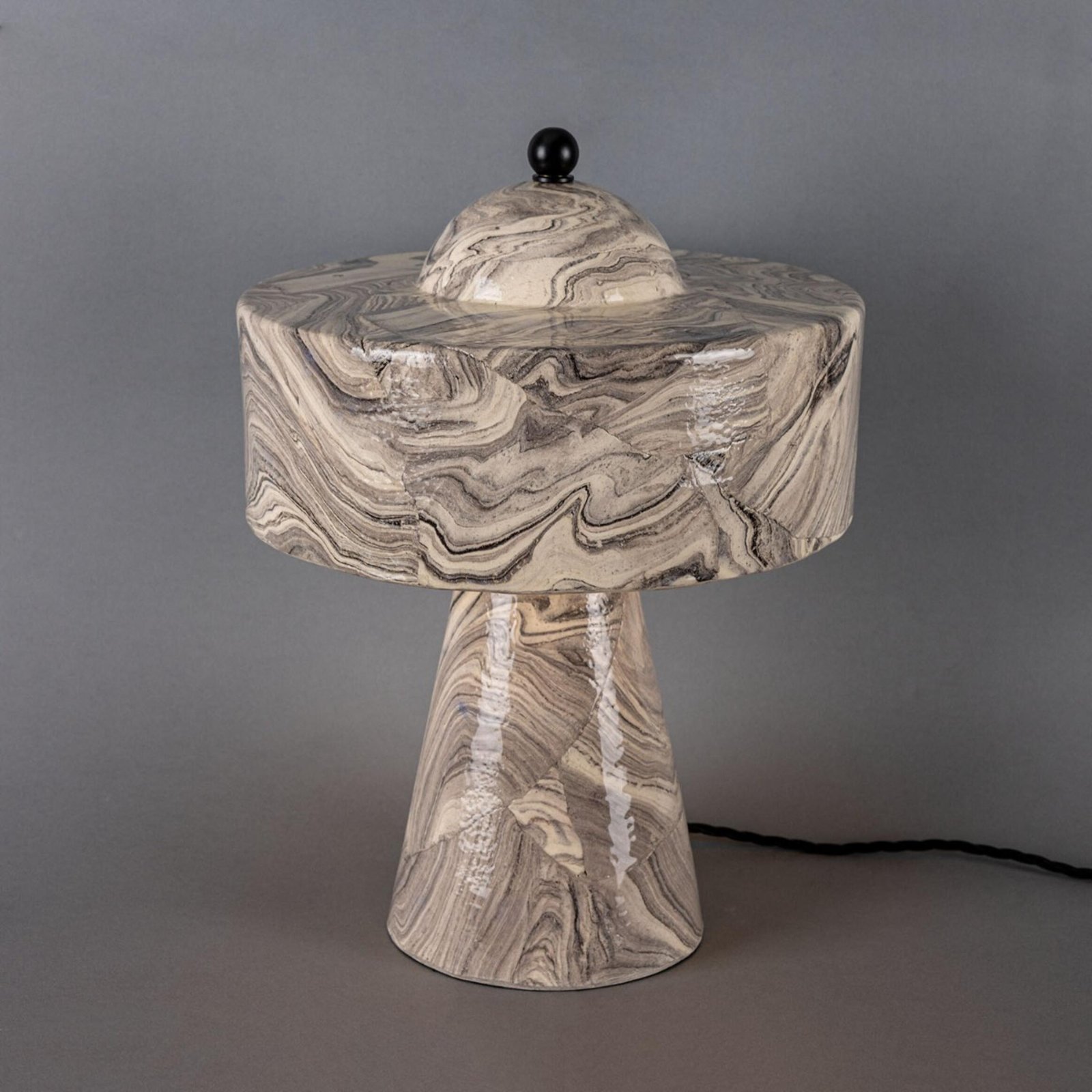 Seville Marbled Ceramic Mid-Century Table Lamp - Image 3