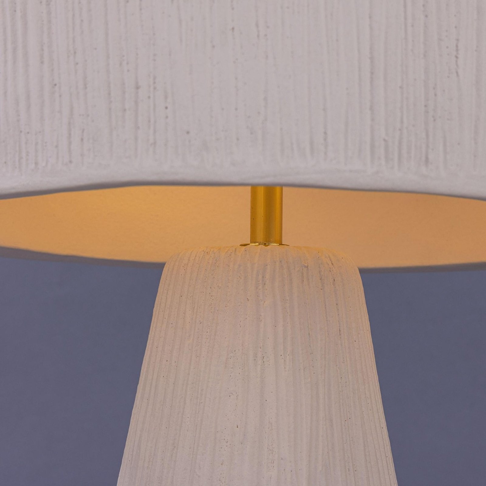 Seville Matte White Striped Ceramic Table Lamp - Image 4