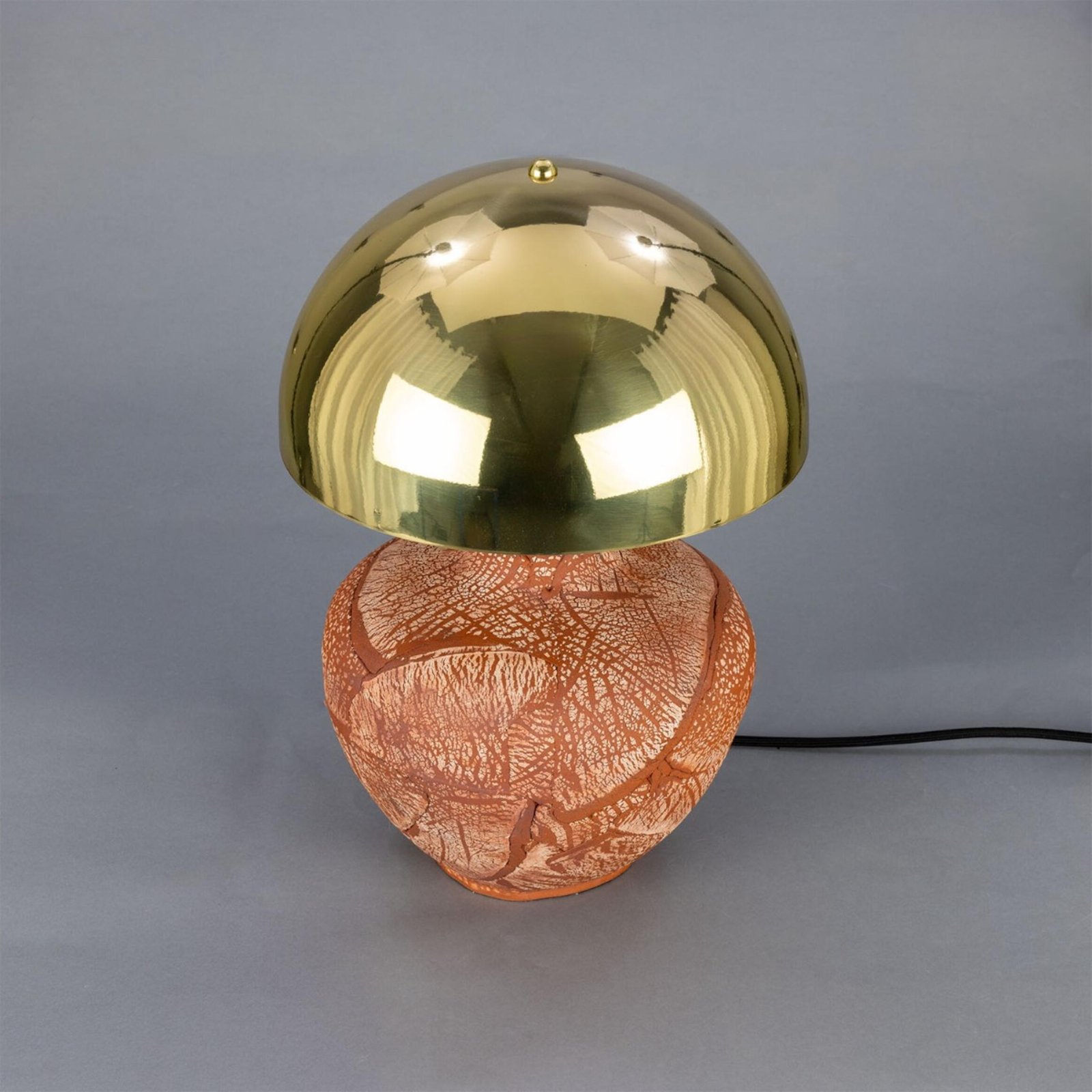 Lawson Red Iron Ceramic Table Lamp with Brass Dome Shade - Image 3