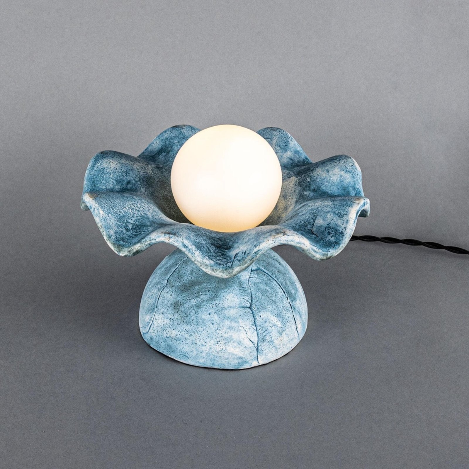 Rivale Blue Earth Wavy Ceramic Table Lamp - Image 4