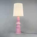 Safi Large Sculptural Ceramic Table Lamp with Pleated Shade 138cm