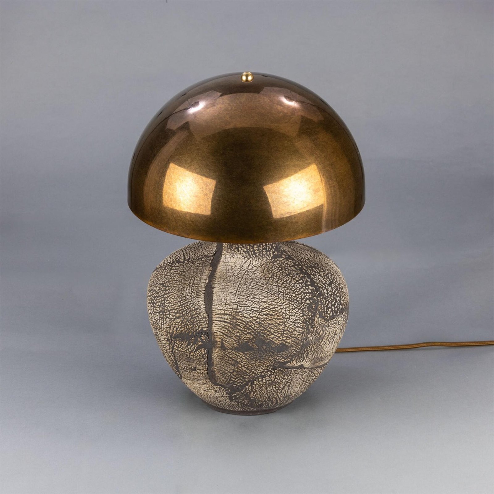 Lawson Ceramic Table Lamp with Brass Dome Shade - Image 3