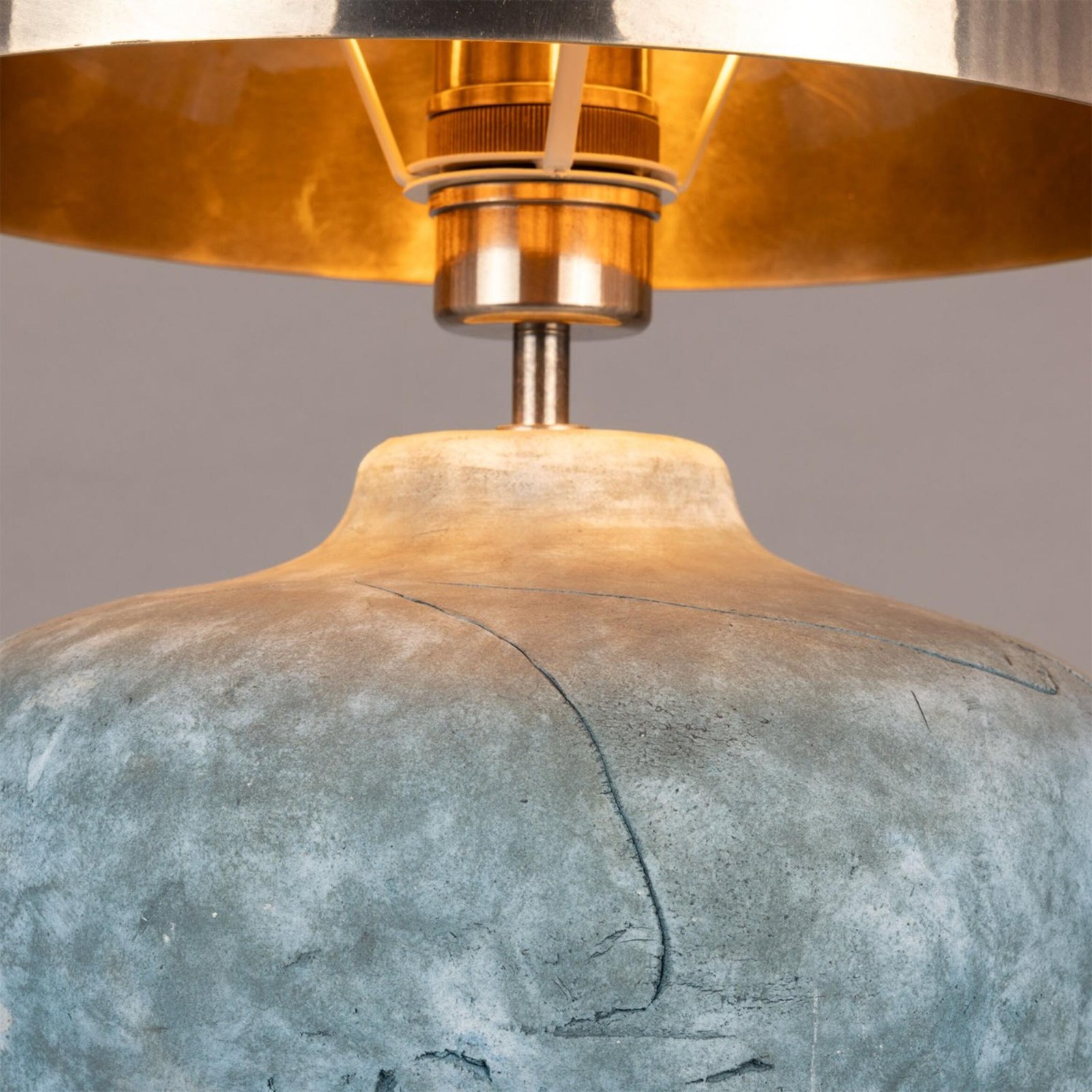 Lawson Blue Earth Ceramic Table Lamp with Brass Shade - Image 2