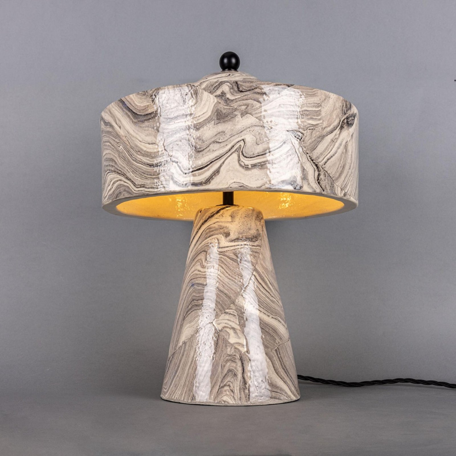 Seville Marbled Ceramic Mid-Century Table Lamp - Image 4
