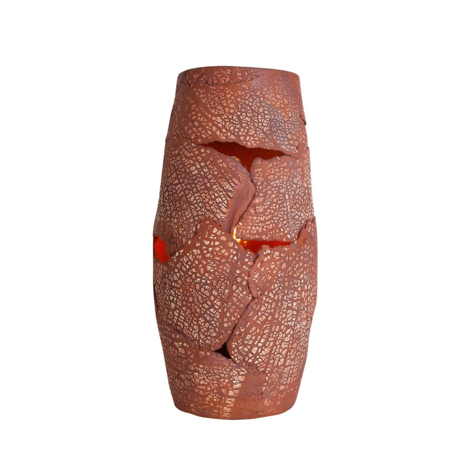 Carya Red Iron Rustic Ceramic Table Lamp - Image 5