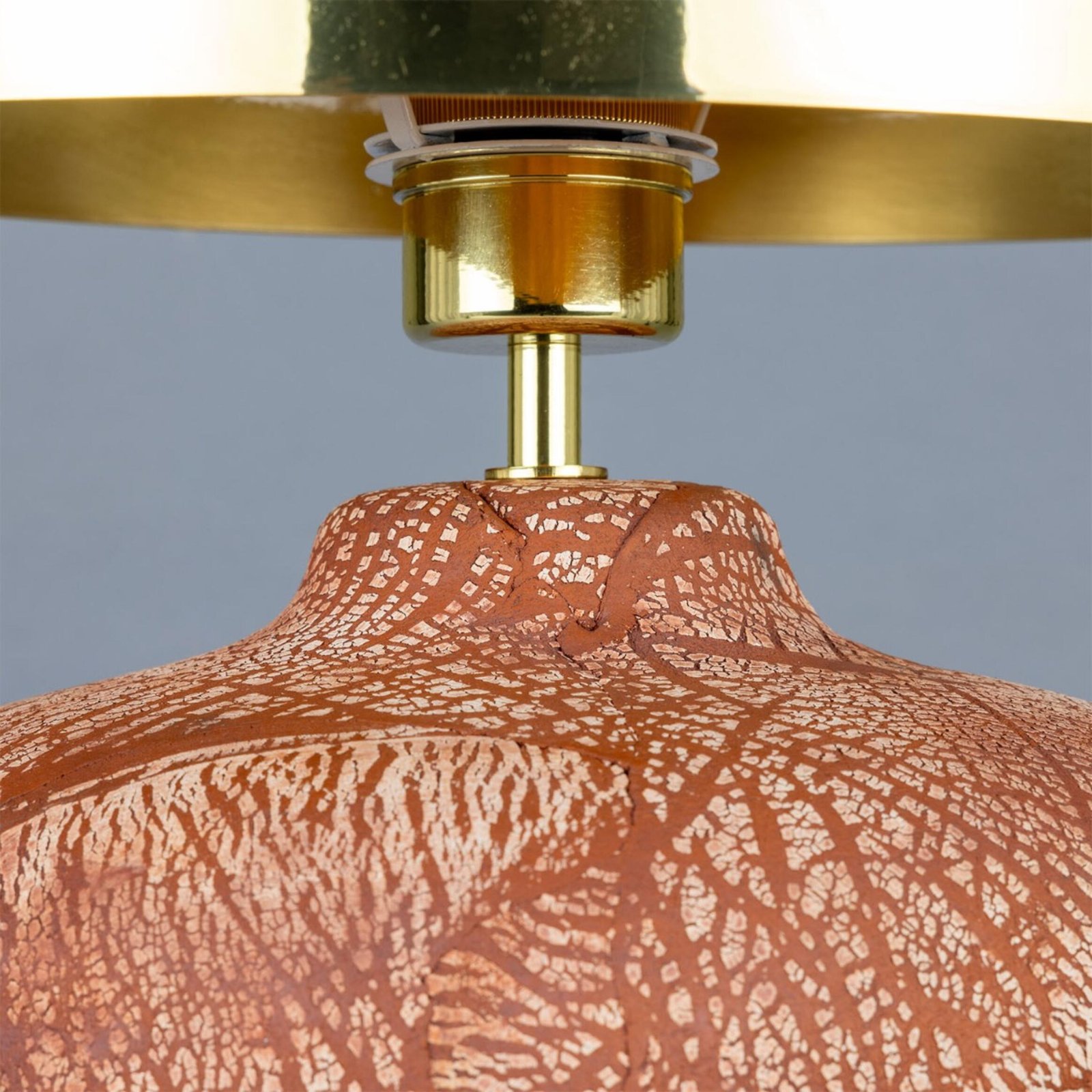 Lawson Red Iron Ceramic Table Lamp with Brass Dome Shade - Image 4