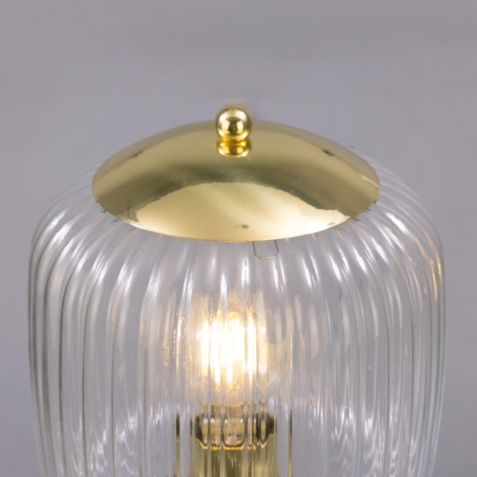 Astoria Reeded Glass Brass Table Lamp - Image 4
