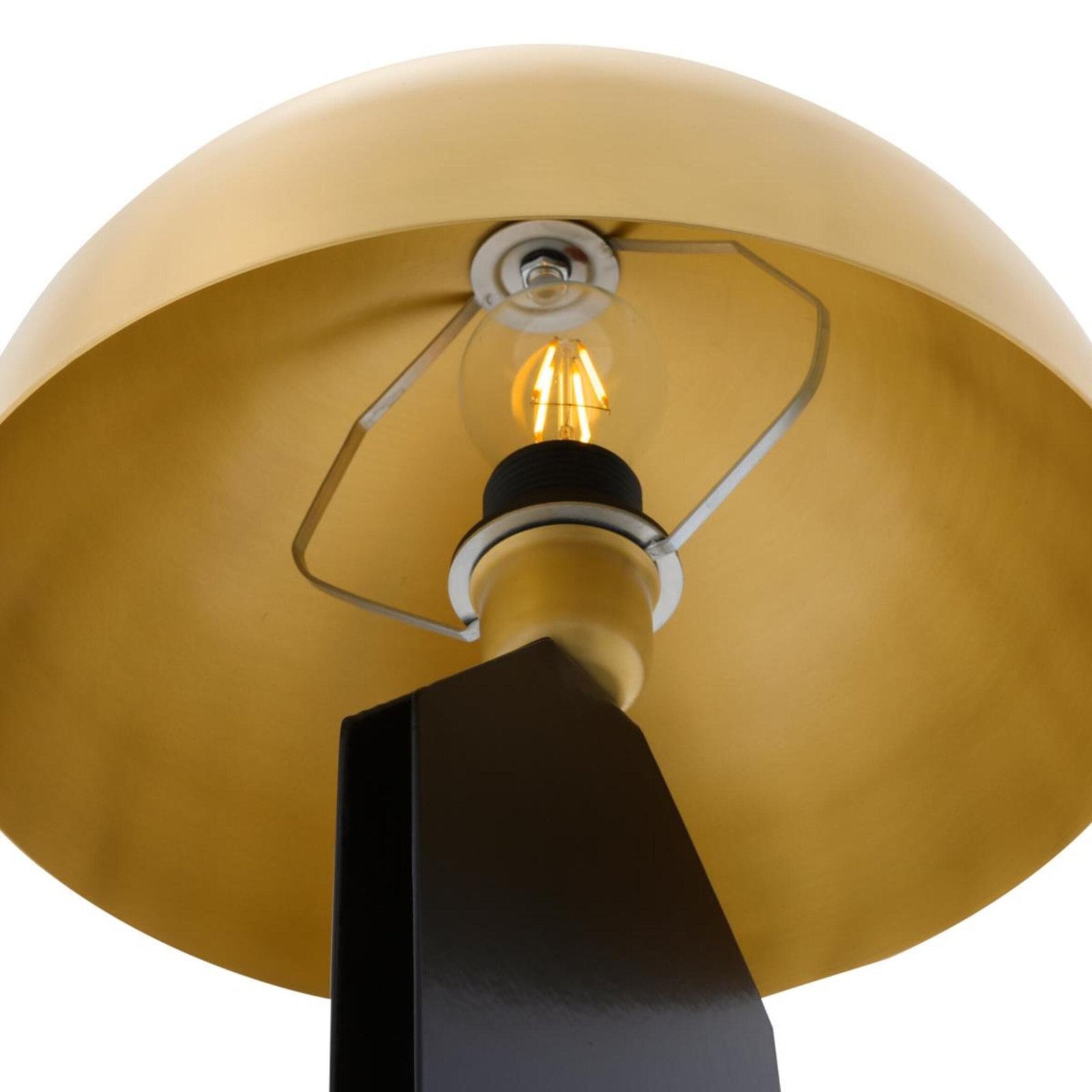 Pencil Modern Brass Dome Table Lamp with Black Steel Base - Image 6