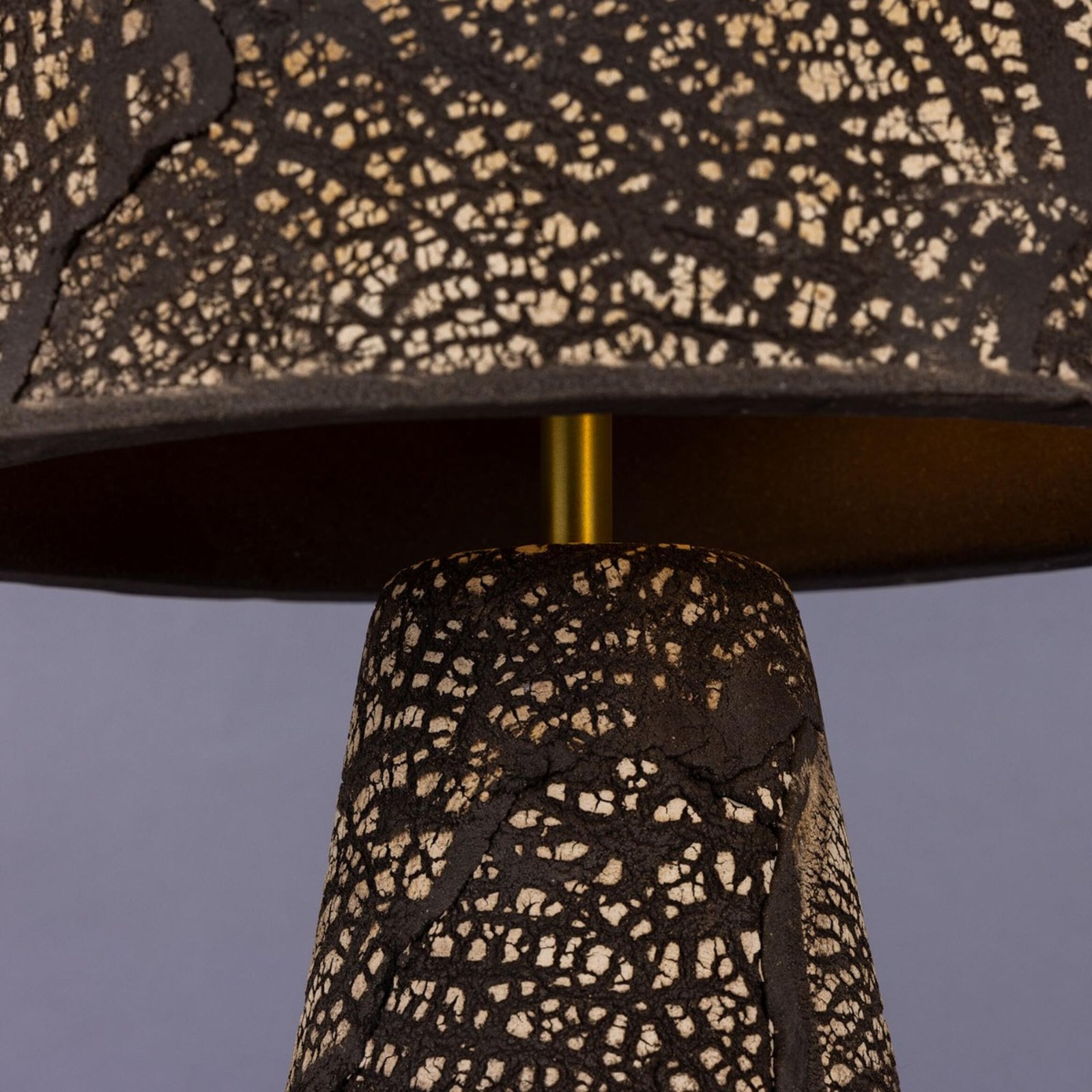 Seville Black Clay Ceramic Mid-Century Table Lamp - Image 5