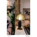 Pencil Modern Brass Dome Table Lamp with Black Steel Base