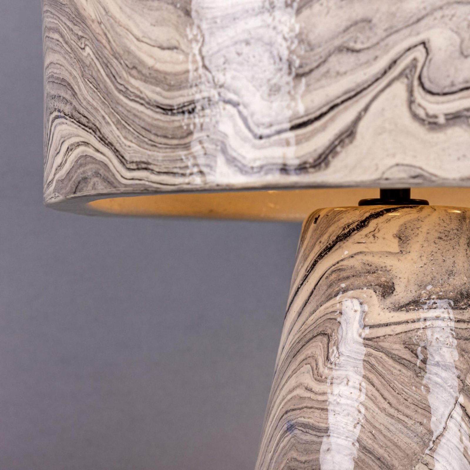 Seville Marbled Ceramic Mid-Century Table Lamp - Image 5