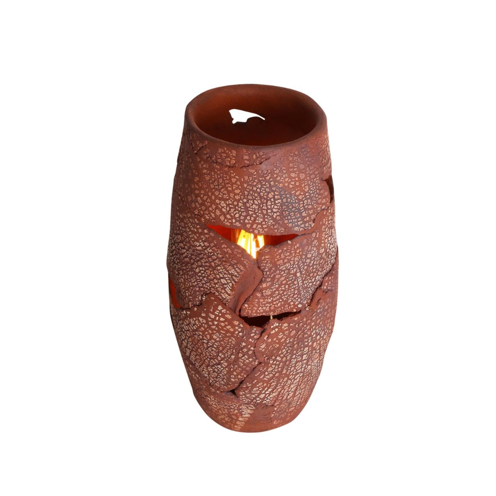 Carya Red Iron Rustic Ceramic Table Lamp - Image 6