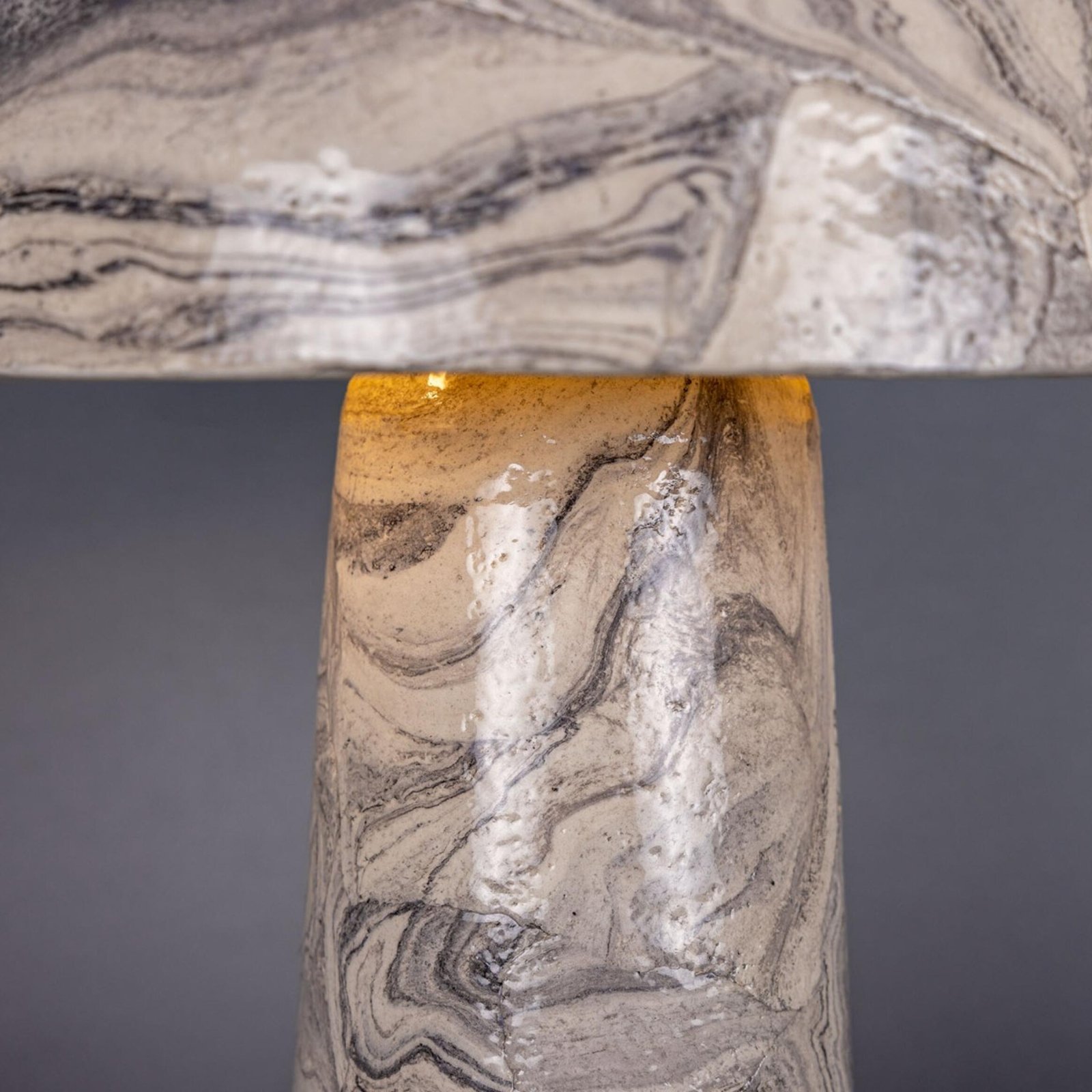 Amanita Small Marbled Ceramic Mushroom Table Lamp - Image 6