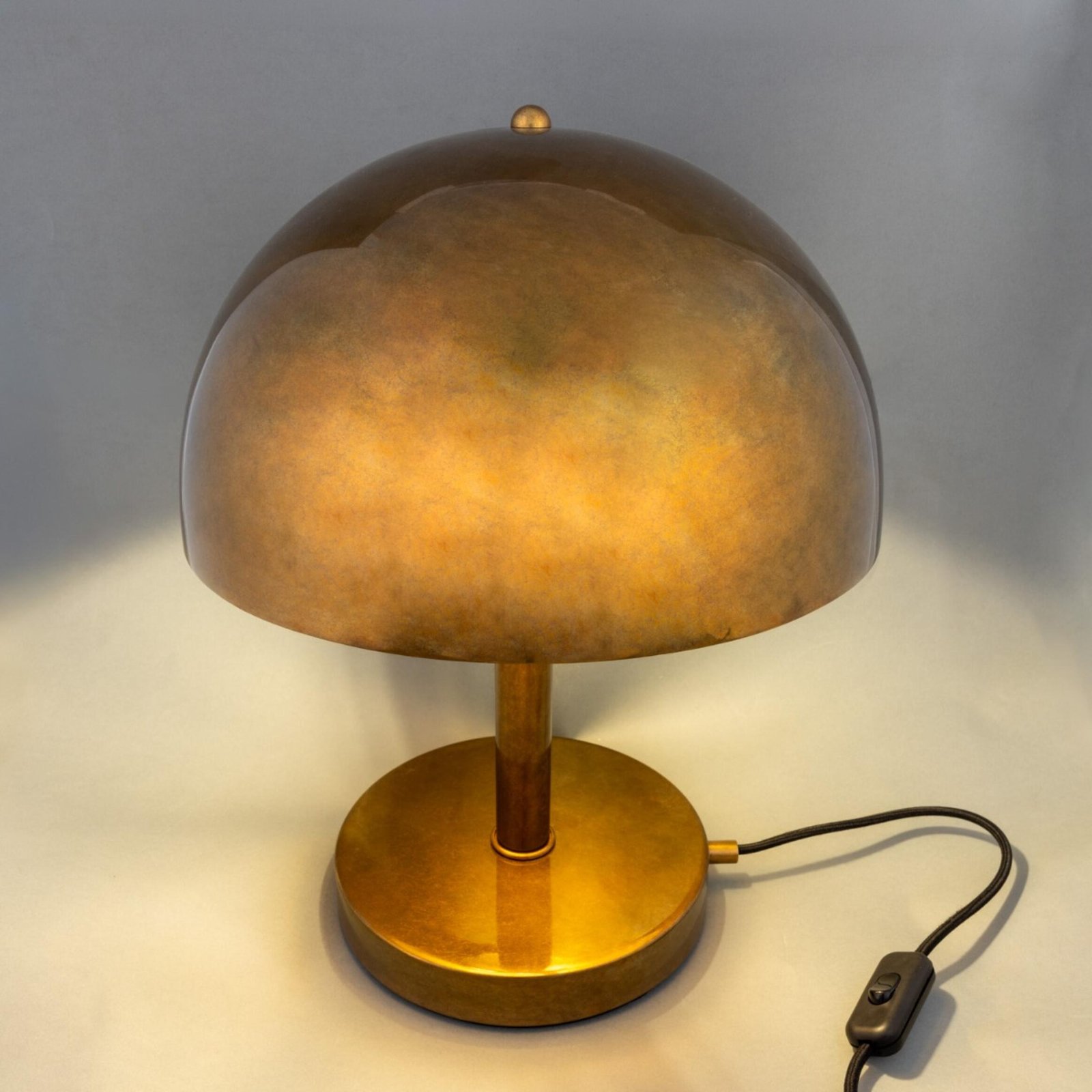 Turku Contemporary Brass Dome Table Lamp 30cm - Image 8