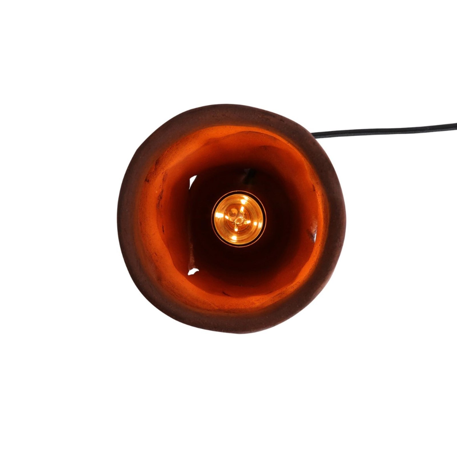 Carya Red Iron Rustic Ceramic Table Lamp - Image 2