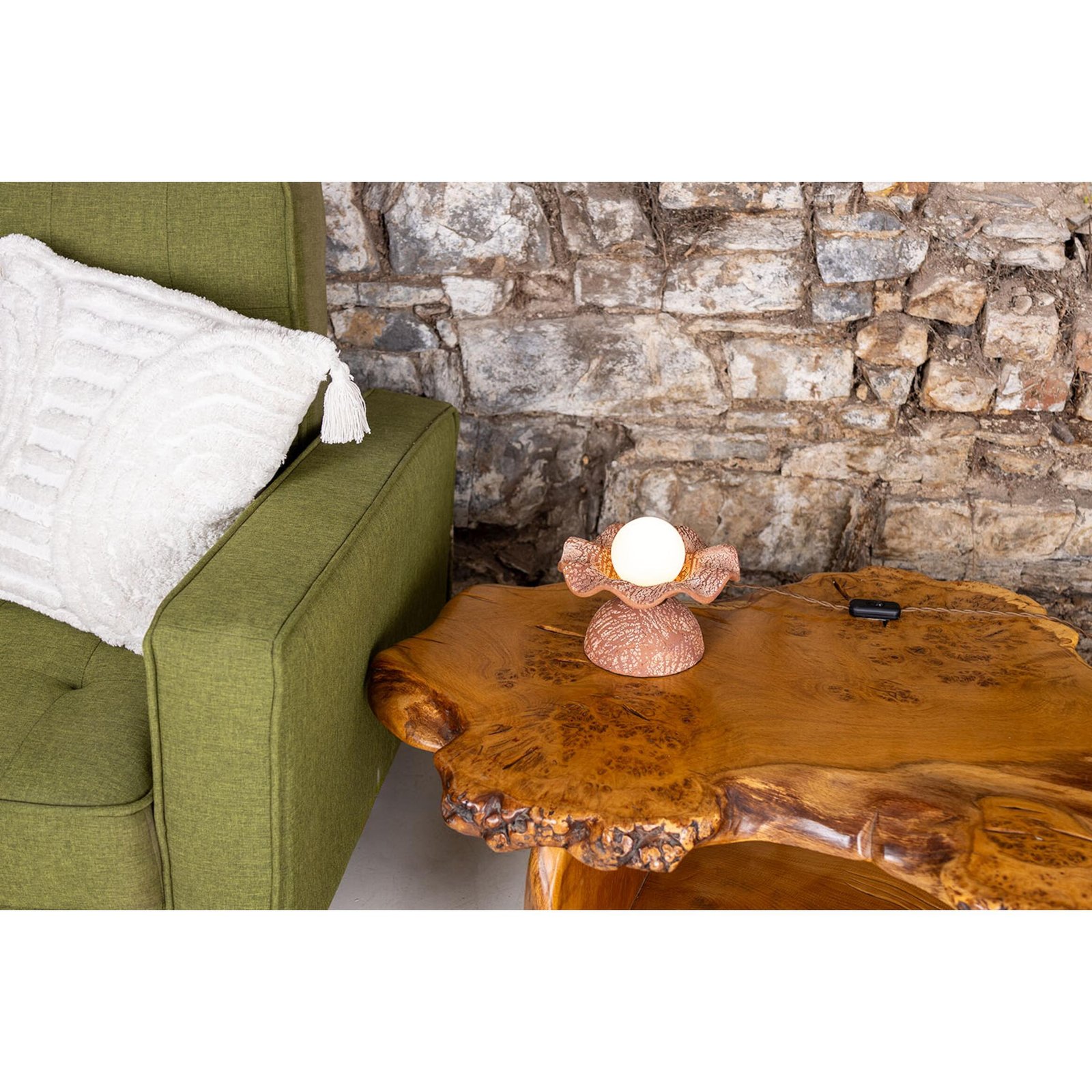 Rivale Red Iron Wavy Ceramic Table Lamp - Image 6
