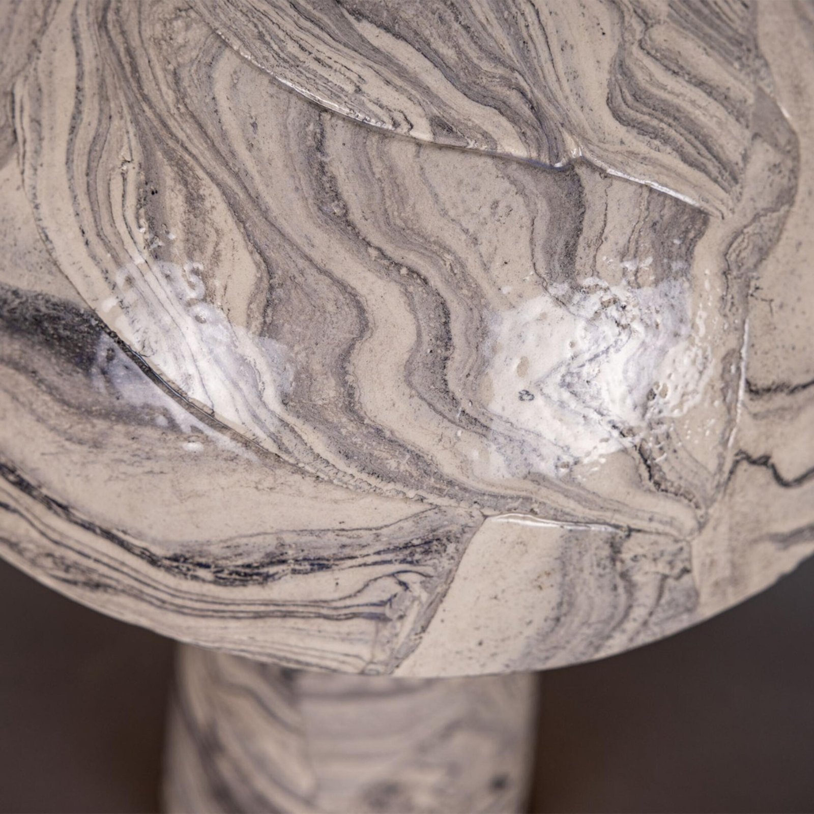 Amanita Small Marbled Ceramic Mushroom Table Lamp - Image 8